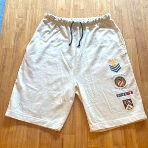 Vintage Ralph Lauren Medium Navy Academy Naval Reserve Jersey Shorts 100% Cotton